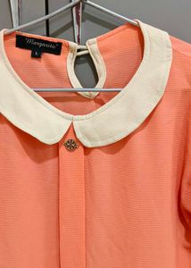 Peach Peter Pan Collar Top