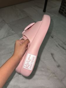 Cute Pink Bow Slides