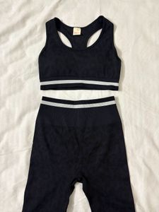 Black Leopard Print Activewear Set