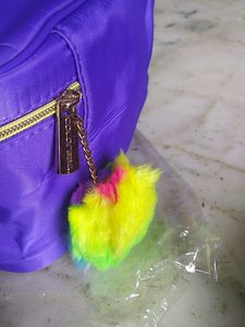 Colorbar Purple Vanity Bag  With Pompom