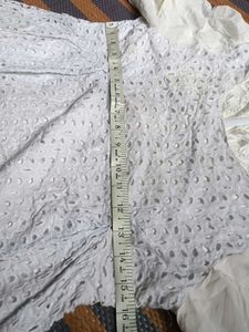 White Eyelet Tunic Top Layered