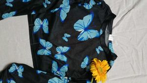 Butterfly Print Long Sleeve Top