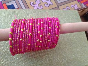 Pink & Gold Bangle Set