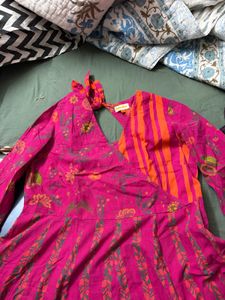 Fabindia Kurta - Vibrant Pink &amp; Orange