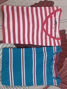 Striped V-Neck T-Shirt combo299