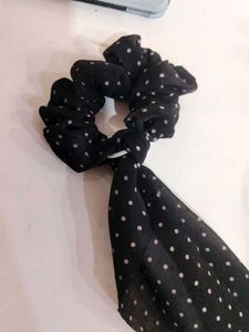 Polka Dot Hair Scrunchies with Scarves