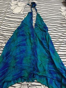 Bohemian Tie-Dye Halter Dress