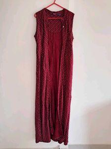 Maroon Ethnic  Shrug