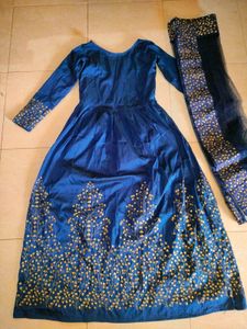 Blue Embroidered Anarkali🧙💎🧋🥤