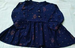 Navy Blue Printed Top