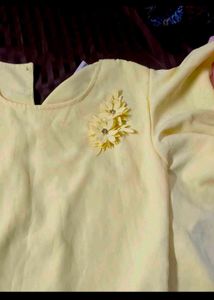 New not used cute yellow ruffle sleeve top