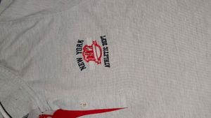 Gray Polo Shirt with Red &amp; Blue Trim