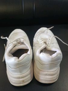 White Lace-Up Sneakers