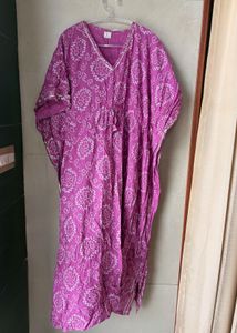 Vibrant Purple Bandhani Kaftan Dress