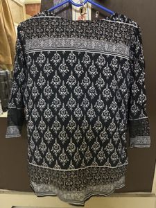 Women's Black &amp; White Printed Kurta