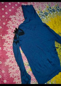 Blue Turtleneck Sweater