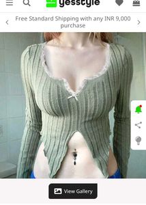 Cute Green Lace Trim Long Sleeve Top