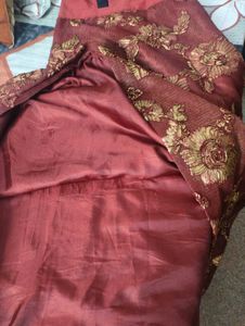 Elegant Maroon Floral Dress