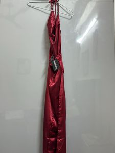 red burgundy  cowl neck dress