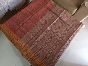 Elegant Rust and Brown Cotton Printed Kota Saree