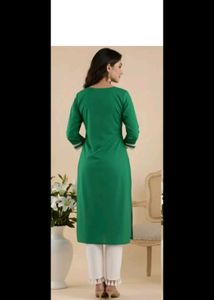 Elegant Teal Kurta with White Embroidery