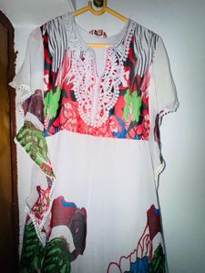 Vibrant Floral Print Kaftan Dress