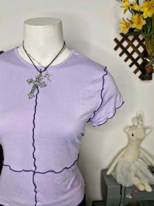 Lilac Lettuce Hem Top