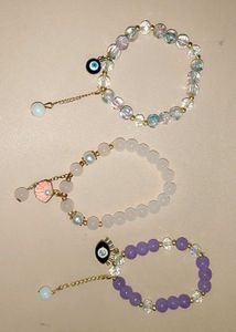 Boho Beaded Bracelets with Evil Eye Charm