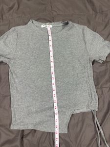 Grey Ruched T-Shirt