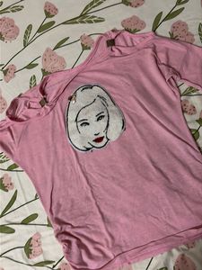 Pink Graphic Print Top