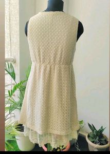 Korean Mesh White Dress