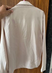 Satin Classic Collared Button-Up Shirt
