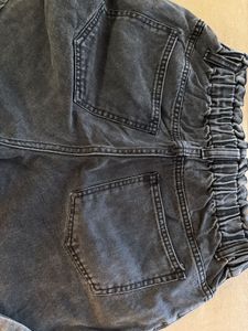 Washed Black Denim Shorts