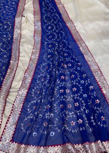 Royal Blue Embellished Dupatta