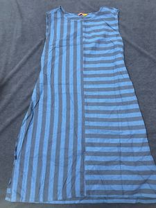Blue Striped Cotton Kurta