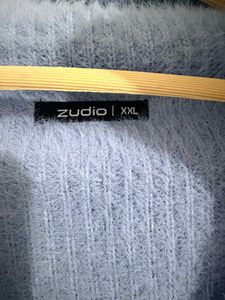 Cozy Fuzzy Zipper V-Neck Sweater