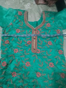 Emerald Green Embroidered Kurta Set