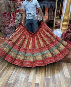 Stunning Red &amp; Gold Embellished Lehenga Choli