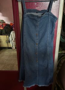 Denim Button-Down Midi Dress