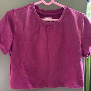 Pink Crop Top and pararllel Set
