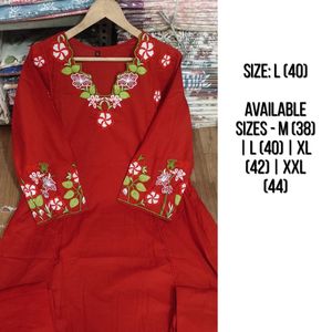Embroidered Cotton Kurta