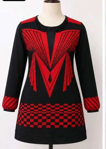 Stylish Black & Red Printed Kurta
