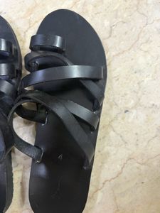 Fabindia Black Leather flats