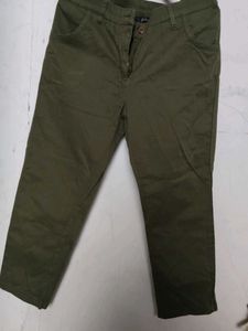 Stylish Olive Green Cropped Pants