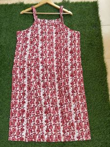 Floral Print Sleeveless Kurta