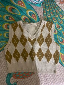 Argyle Knit Sweater Vest