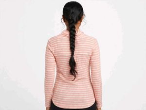 Cozy Striped Cowl Neck Top
