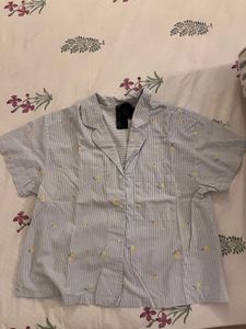 Cute Striped Lemon Pajama Top