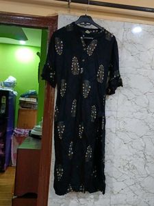 Stylish Black Kurta with Print