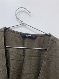 Olive Green Button-Down Dress